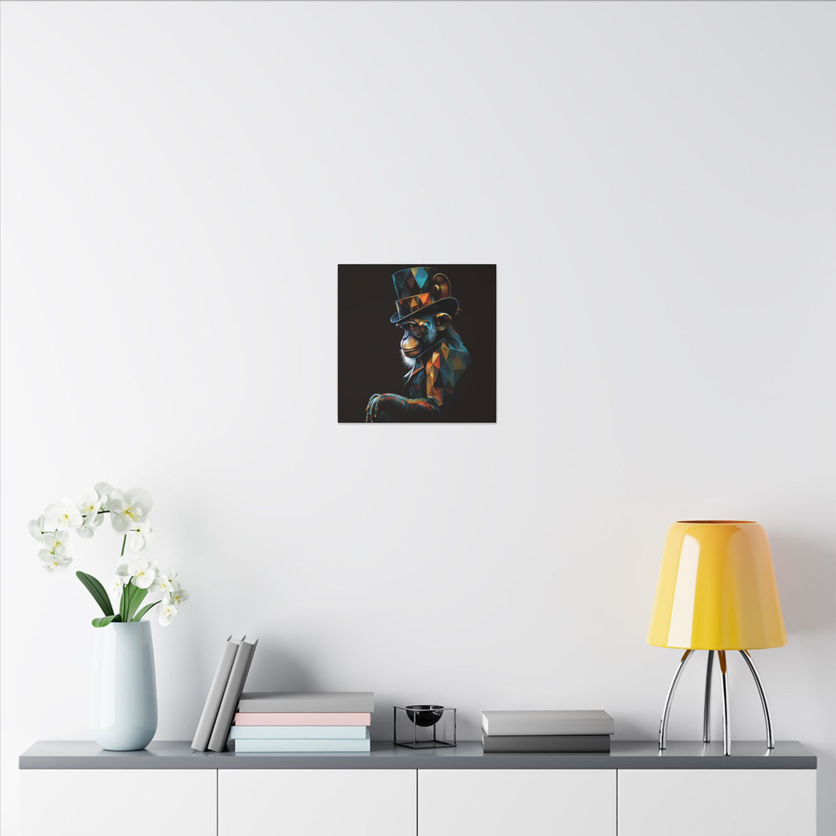 The Unusual Gentleman – Geometric Chimp Portrait Canvas Print