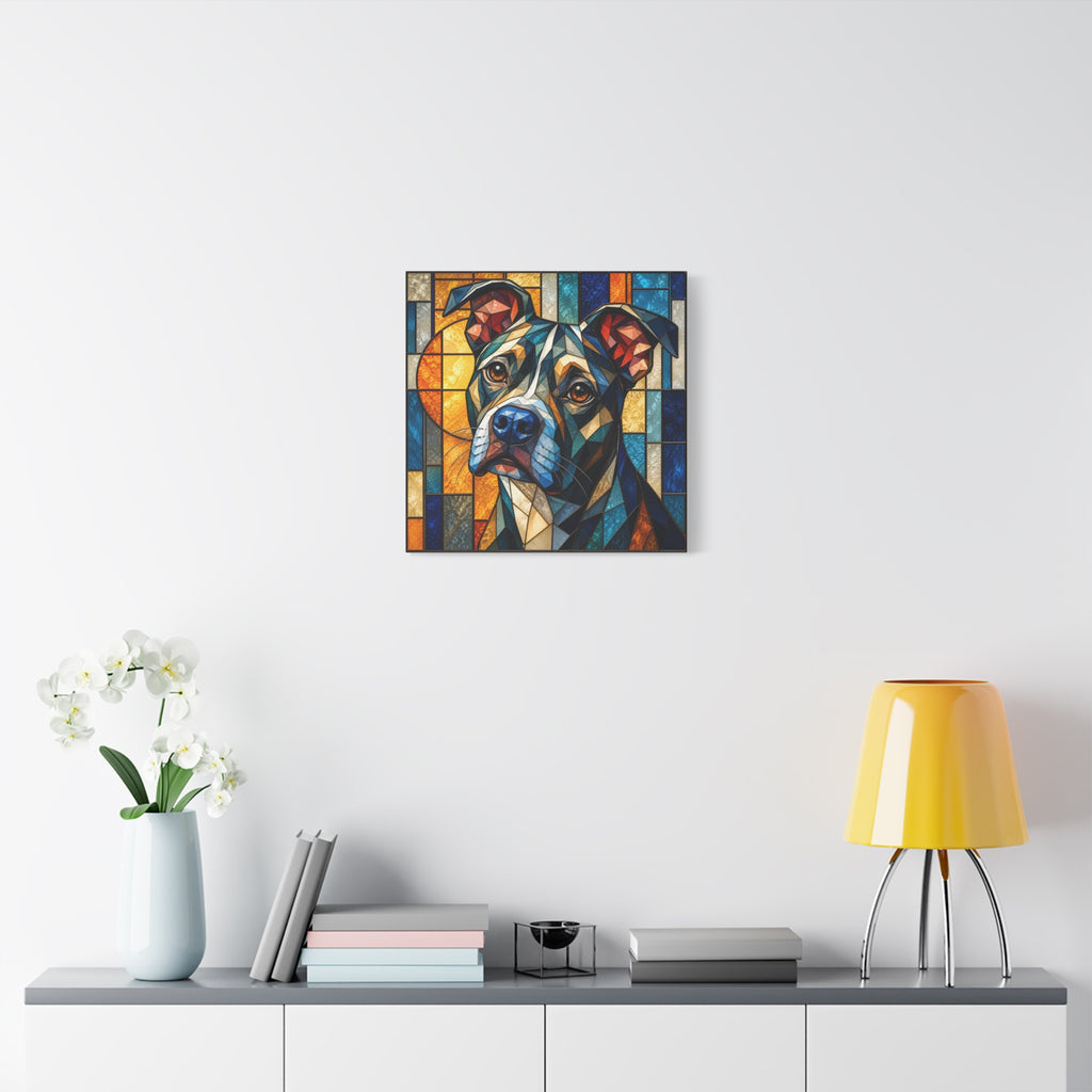 Heart of a Boxer — Stained Glass Dog Portrait Wall Art