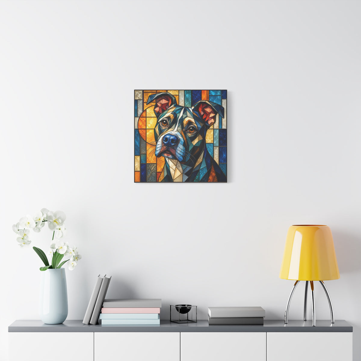 Heart of a Boxer — Stained Glass Dog Portrait Wall Art