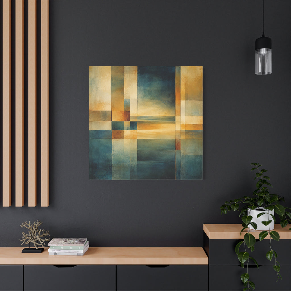 Between Water and Light — Geometric Horizon Abstract Fine Art Print