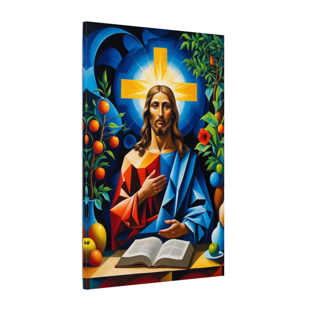 Garden of Grace – Modern Geometric Jesus Canvas Print