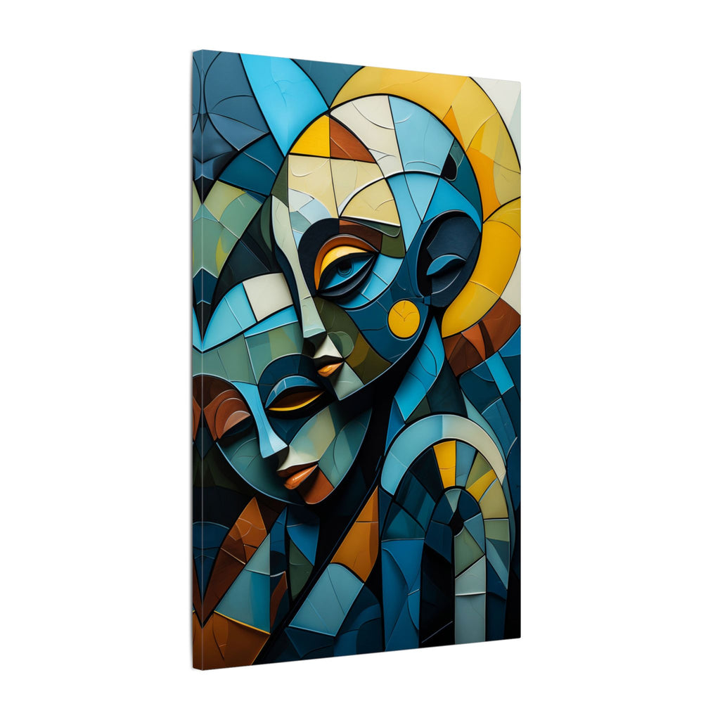 Shared Geometry – Abstract Dual Portrait Canvas Print