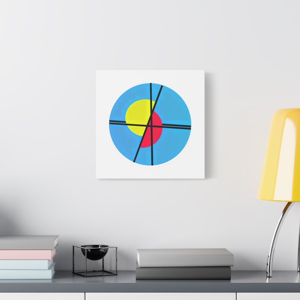Primary Tension – Minimal Geometric Circle Canvas Print