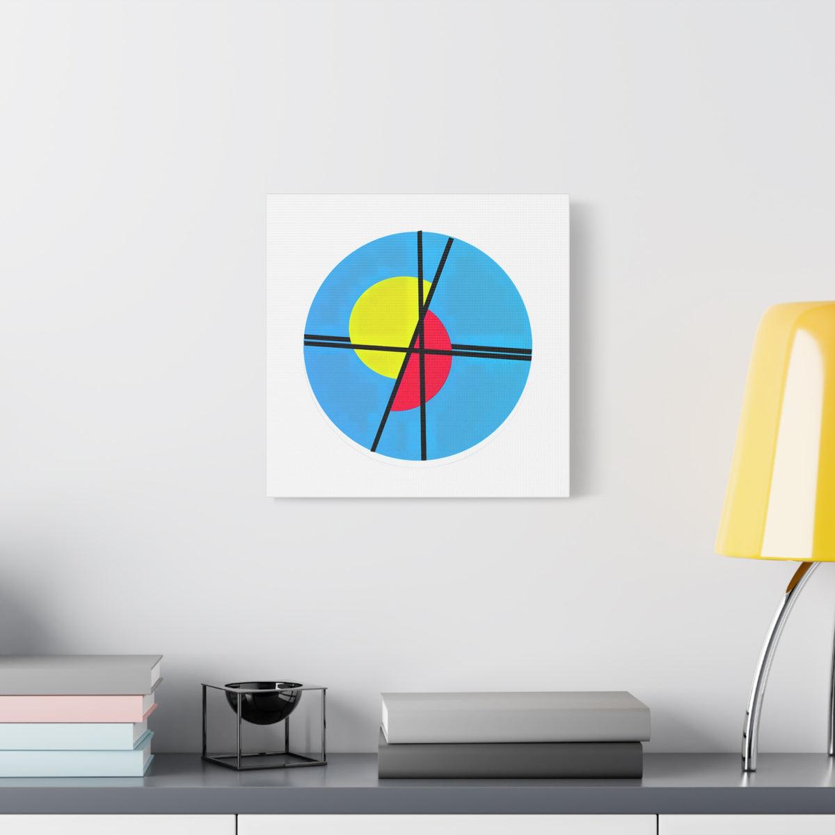 Primary Tension – Minimal Geometric Circle Canvas Print