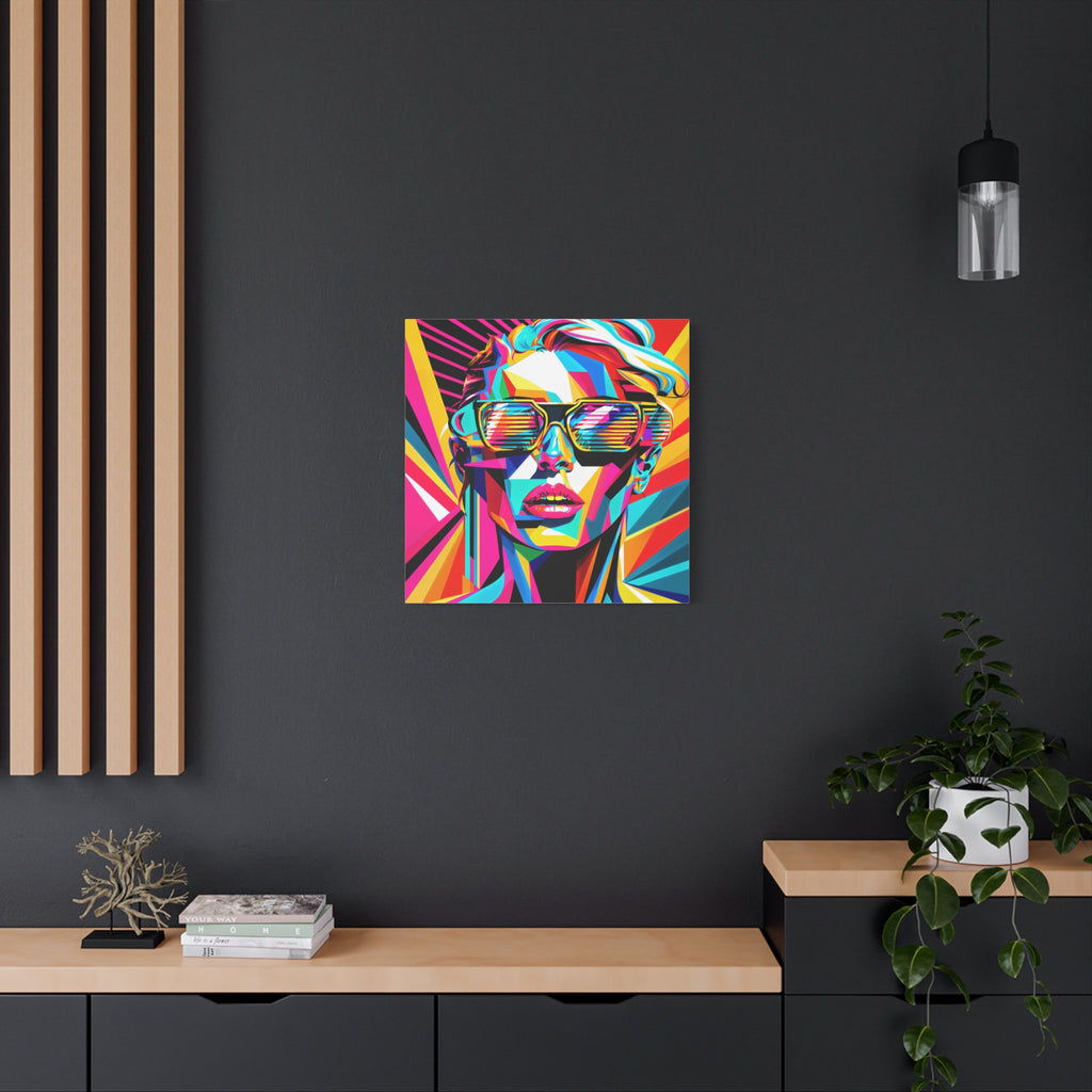 City Voltage – Neon Pop Art Portrait Canvas Print