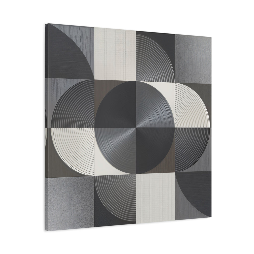 Measured Silence – Monochrome Geometric Circle Canvas Print