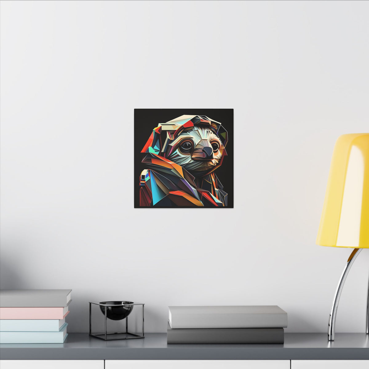 Master of Eventually – Geometric Sloth Portrait Canvas Print