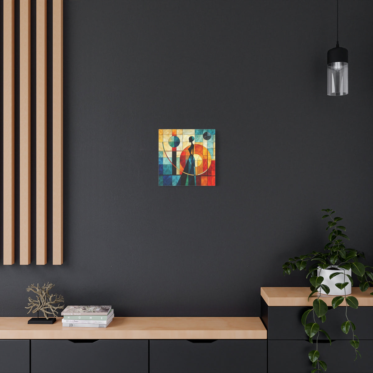 Poise in Motion — Art Deco Stained Glass Woman Canvas