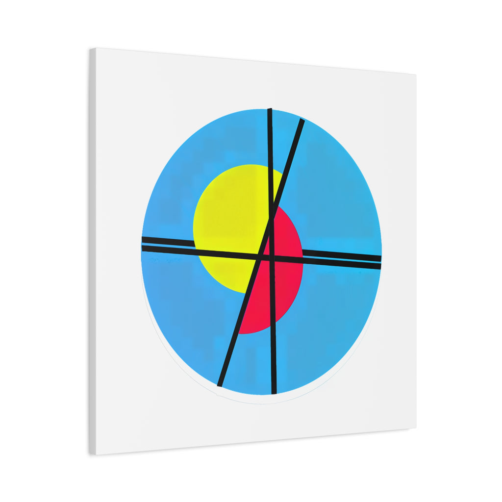 Primary Tension – Minimal Geometric Circle Canvas Print