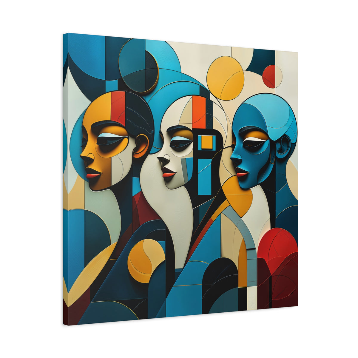 The Quiet Chorus – Modern Cubist Portrait Wall Art