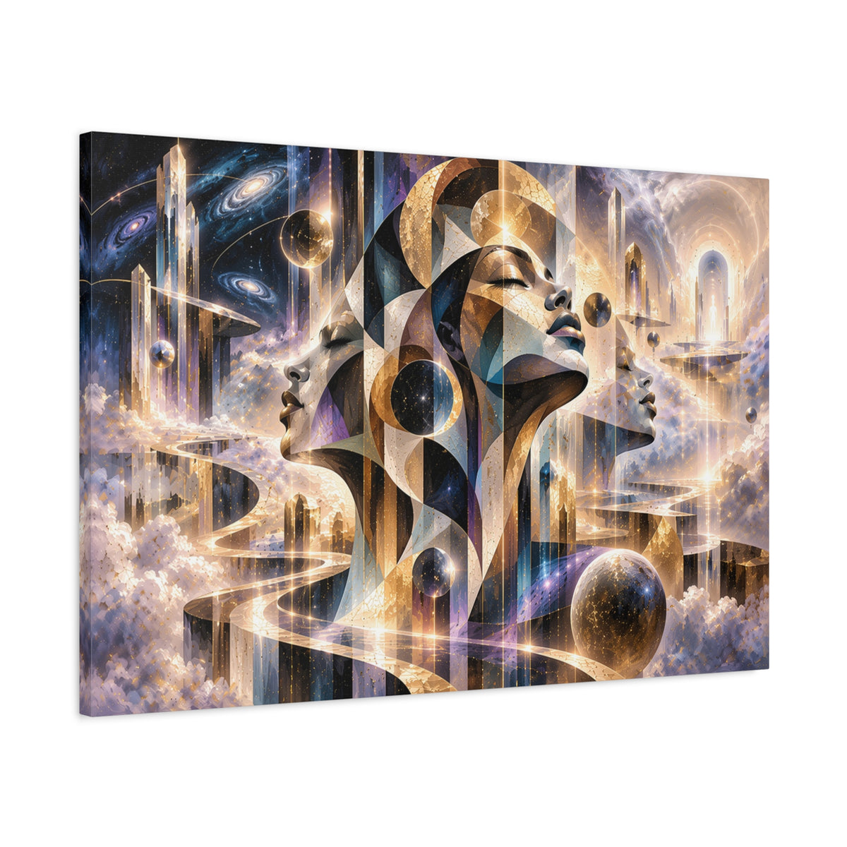 Ascension Through the Infinite — Celestial Visionary Portrait Wall Art