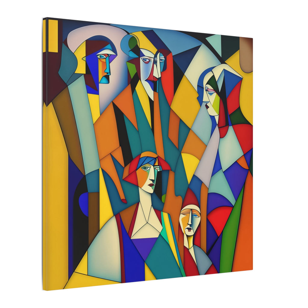 The Gathering of Selves – Colorful Geometric Figurative Canvas Print