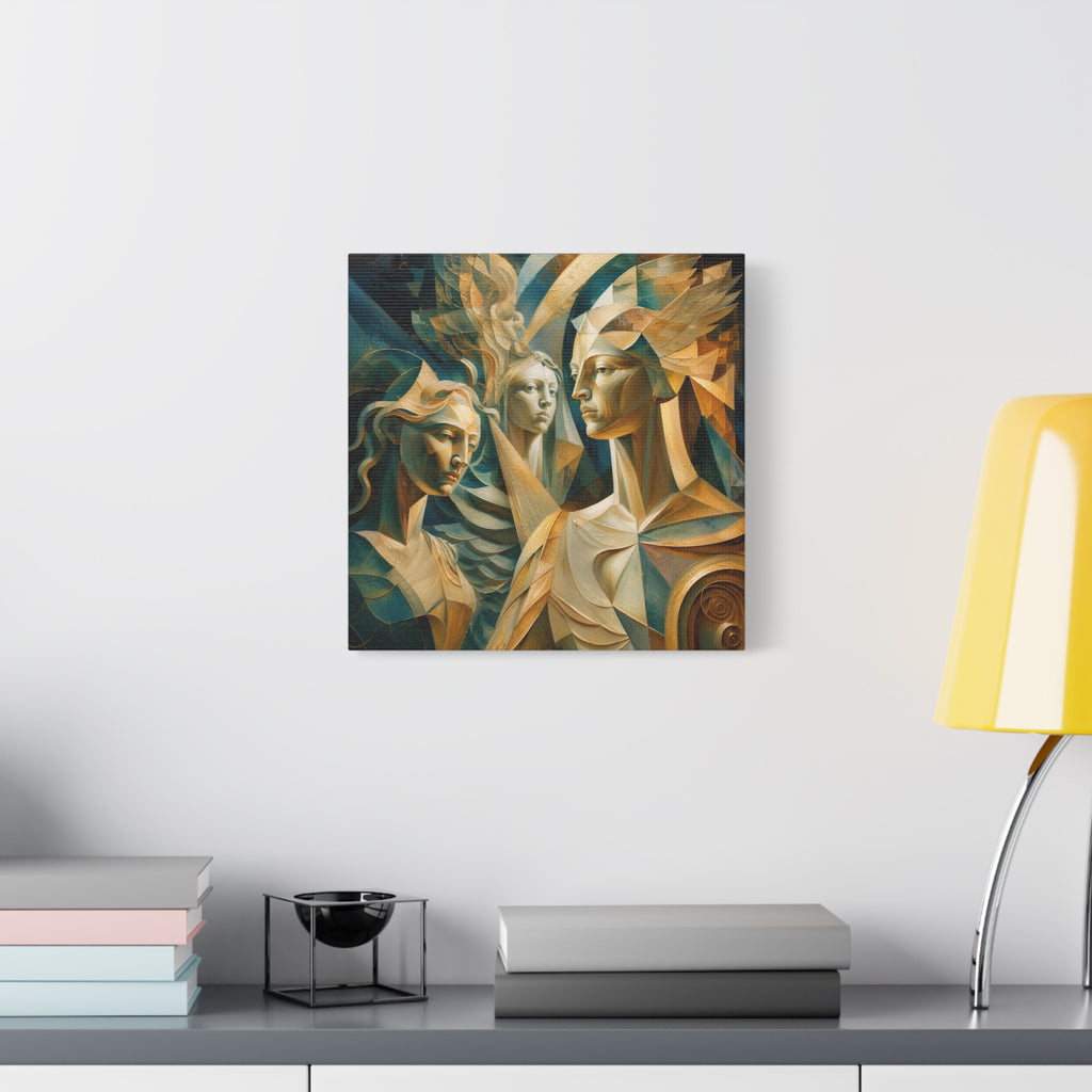 Chorus of Grace — Celestial Cubist Portrait Fine Art Print