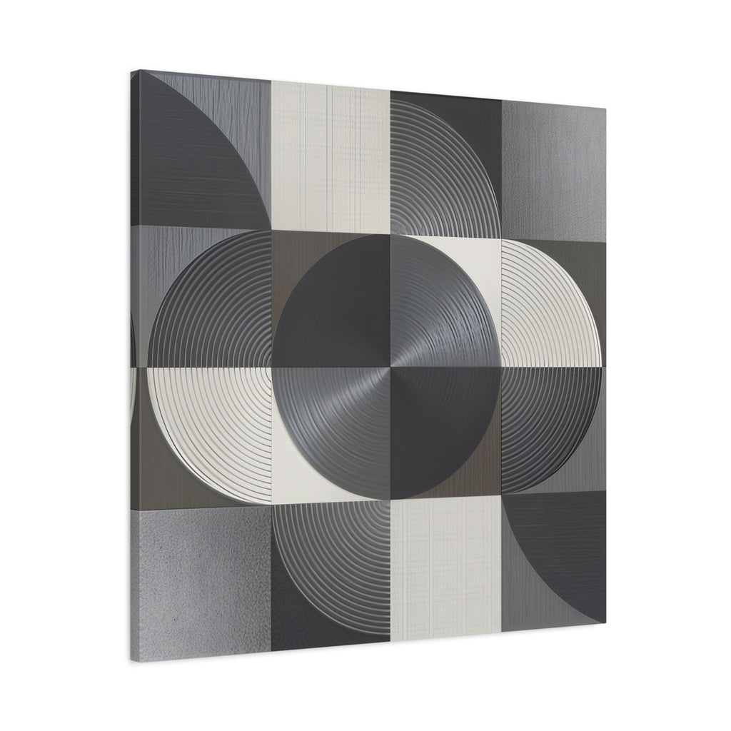 Measured Silence – Monochrome Geometric Circle Canvas Print