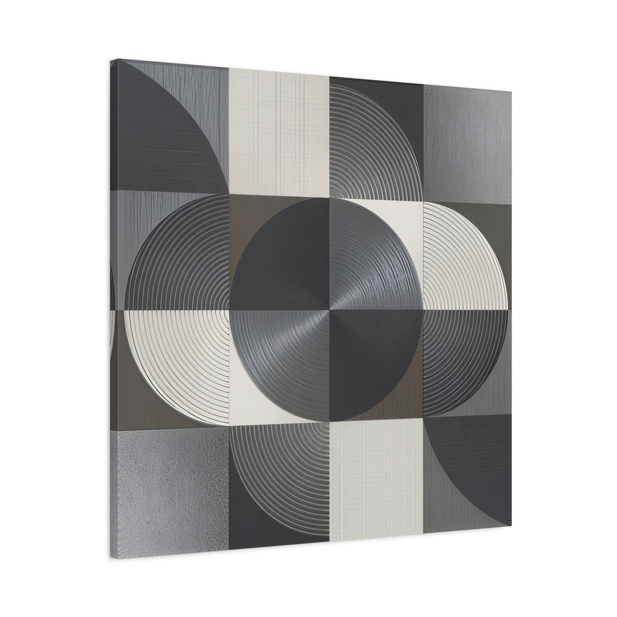 Measured Silence – Monochrome Geometric Circle Canvas Print