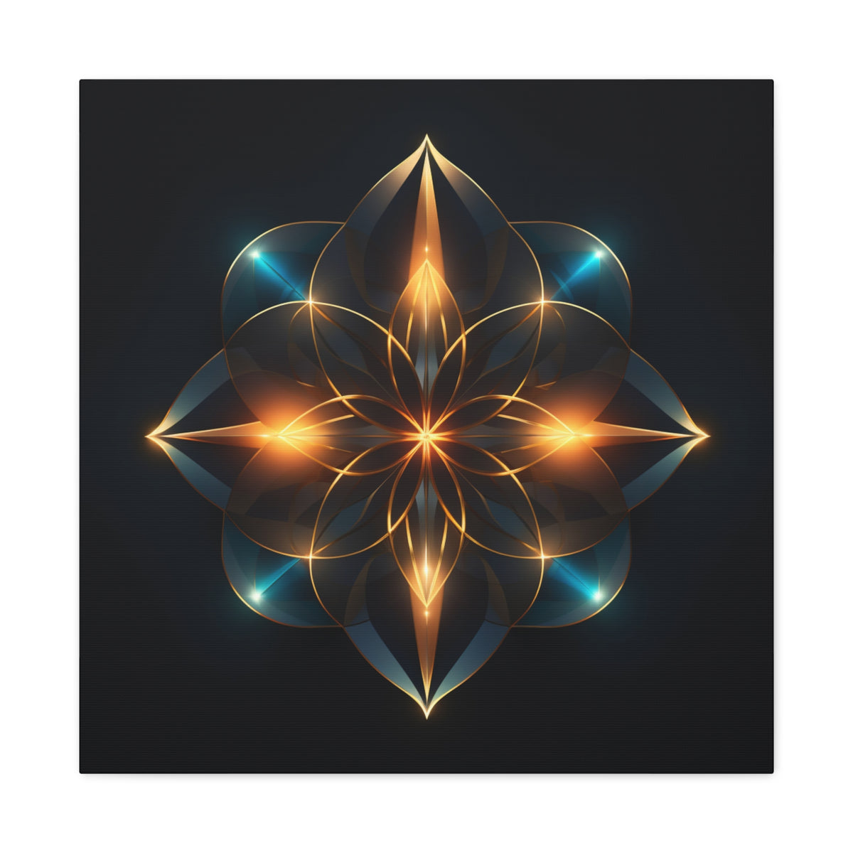 Luminous Accord — Futuristic Sacred Geometry Mandala Wall Art