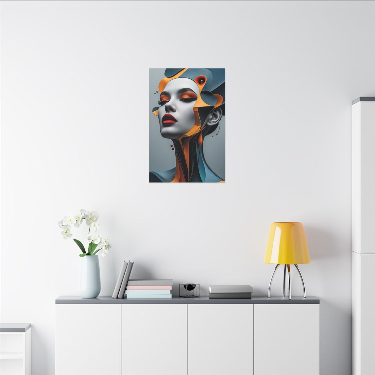 Elegance, Engineered – Futuristic Geometric Woman Canvas Print