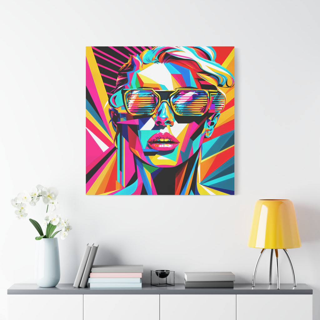 City Voltage – Neon Pop Art Portrait Canvas Print