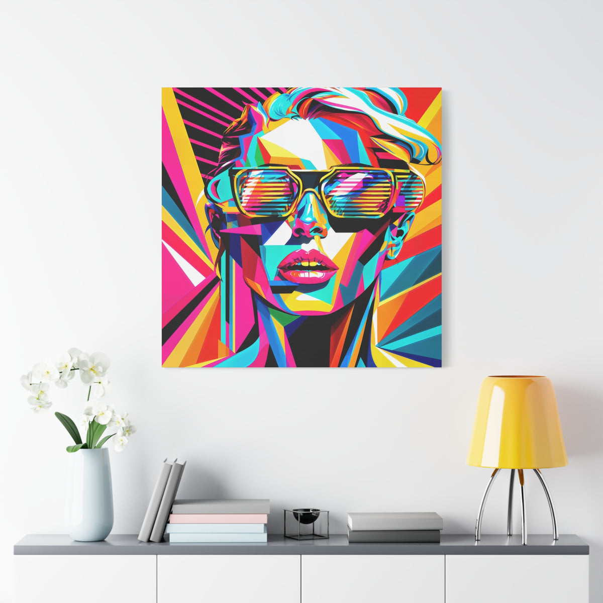 City Voltage – Neon Pop Art Portrait Canvas Print