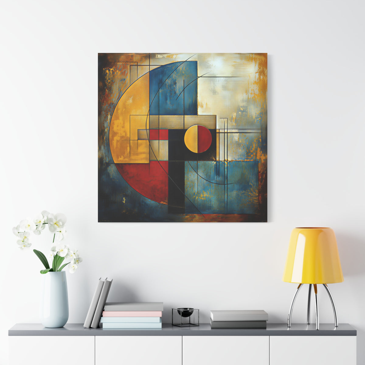 Golden Equilibrium — Geometric Abstract Fine Art Print