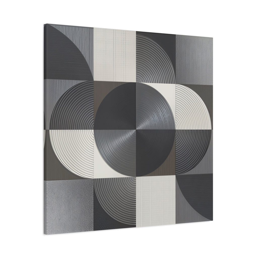 Measured Silence – Monochrome Geometric Circle Canvas Print