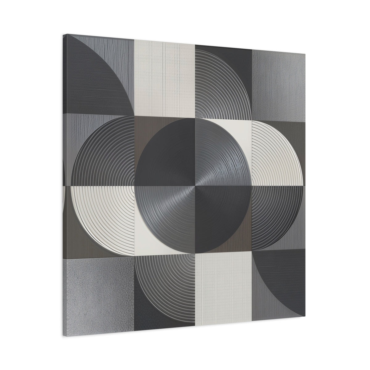 Measured Silence – Monochrome Geometric Circle Canvas Print