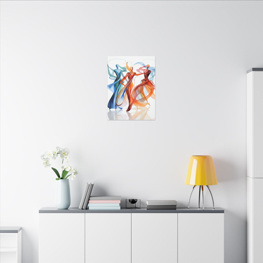 When Color Dances – Abstract Dancing Figures Canvas Print