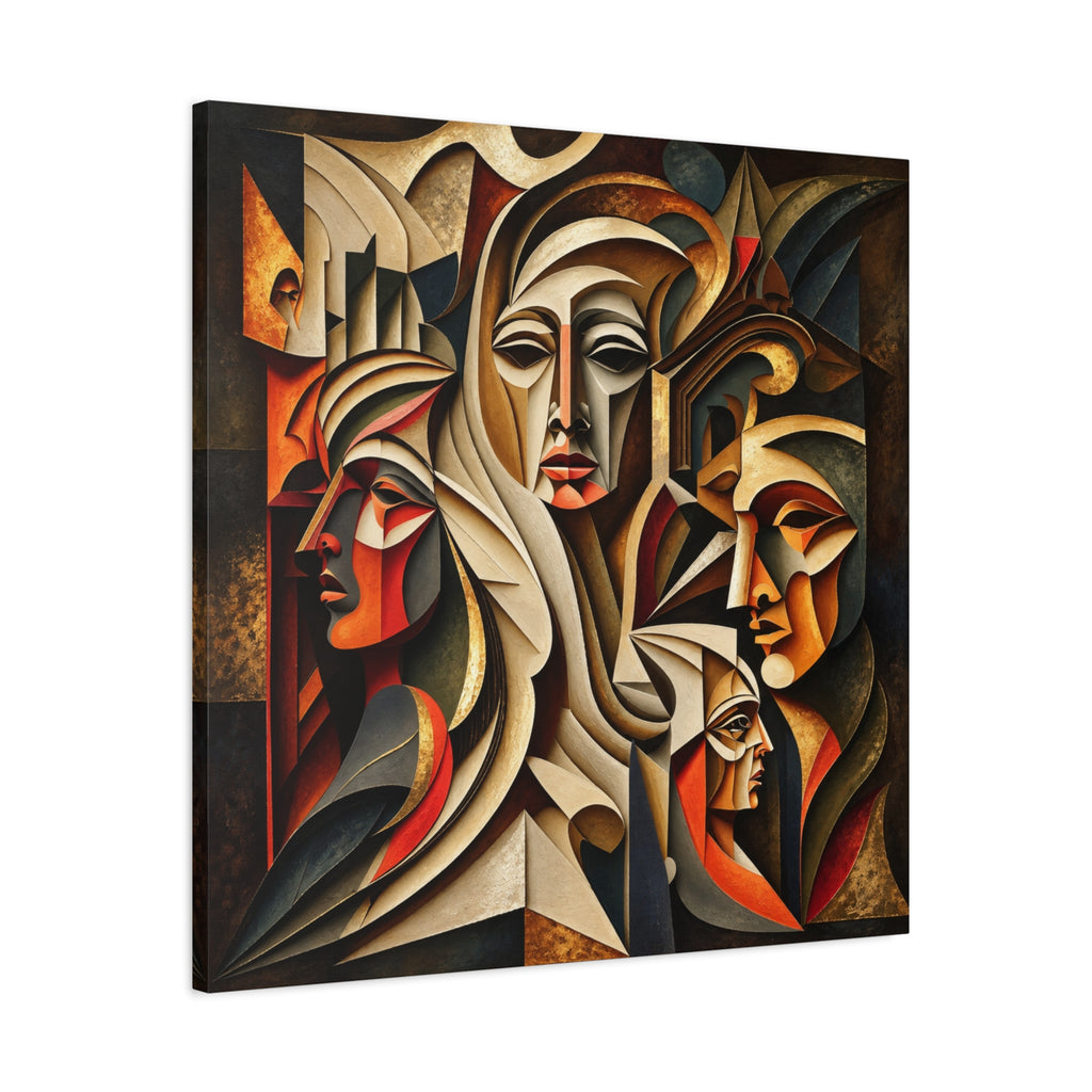 Ancestral Protectors | Cubist Spiritual Wall Art
