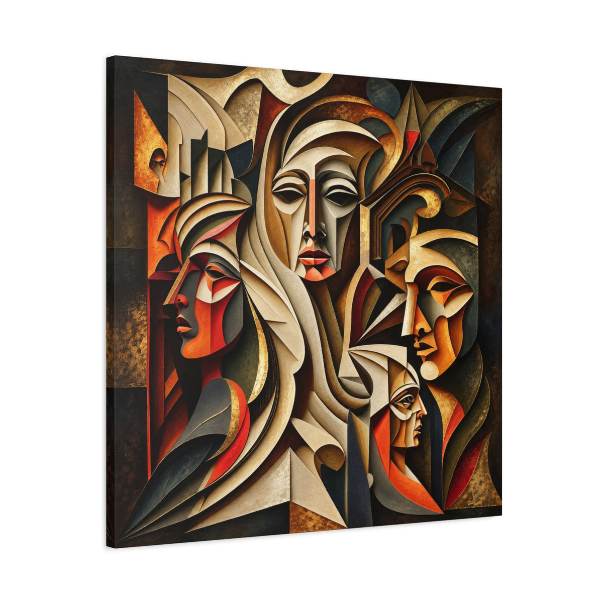 Ancestral Protectors | Cubist Spiritual Wall Art