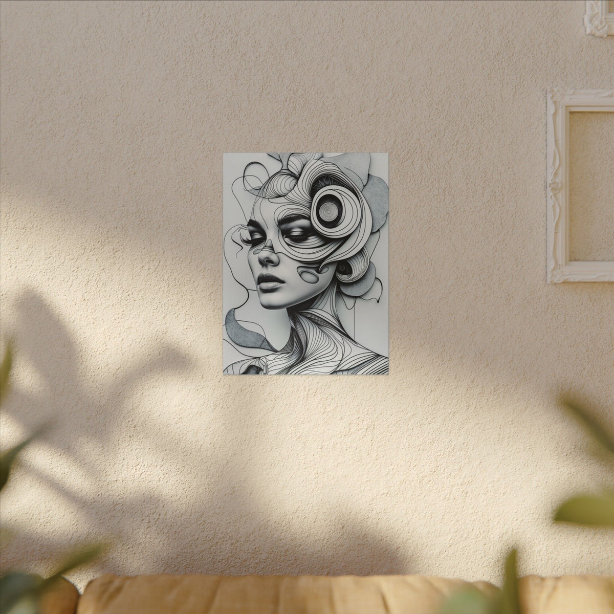 The Architecture of Thought – Black and White Surreal Portrait Canvas Print