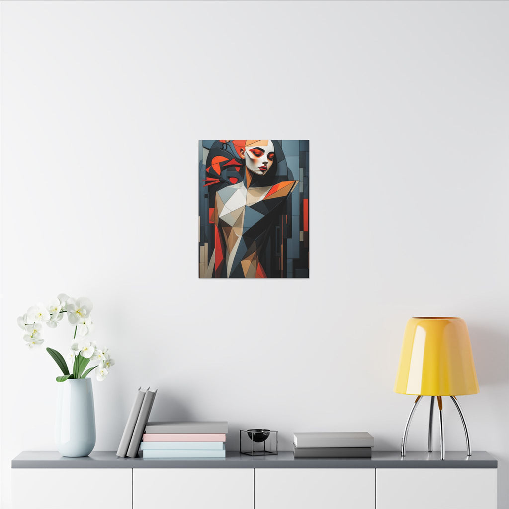 Composed in Structure – Geometric Female Portrait Canvas Print