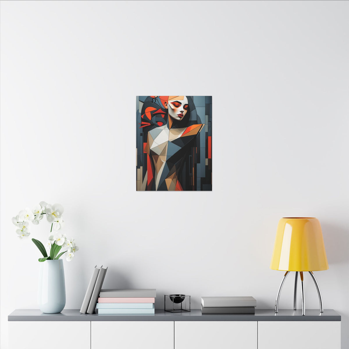 Composed in Structure – Geometric Female Portrait Canvas Print