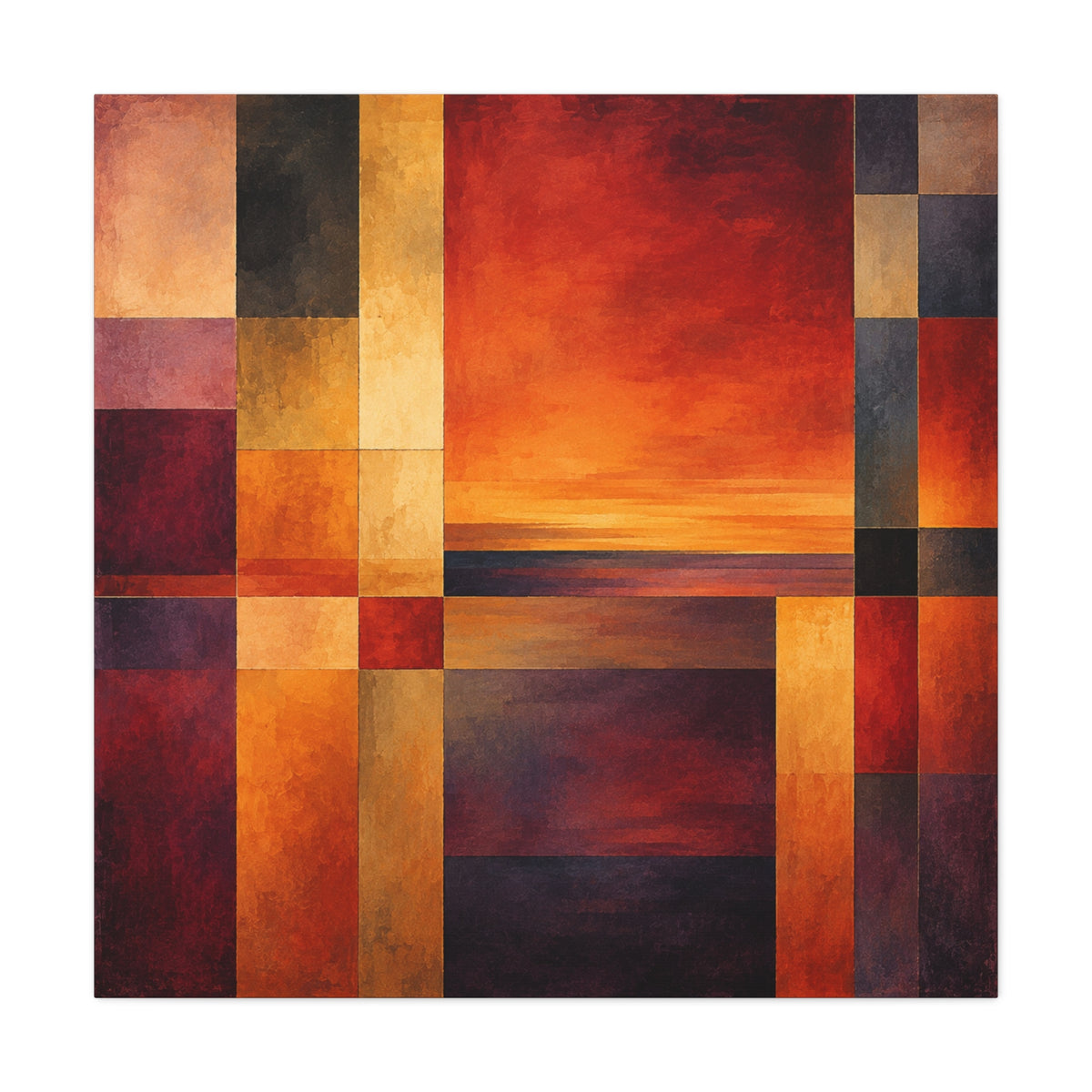 Afterglow Structure — Geometric Sunset Abstract Fine Art Print