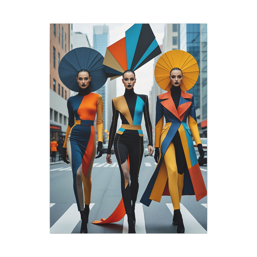 Future Ceremony – Avant-Garde Fashion Trio Canvas Print