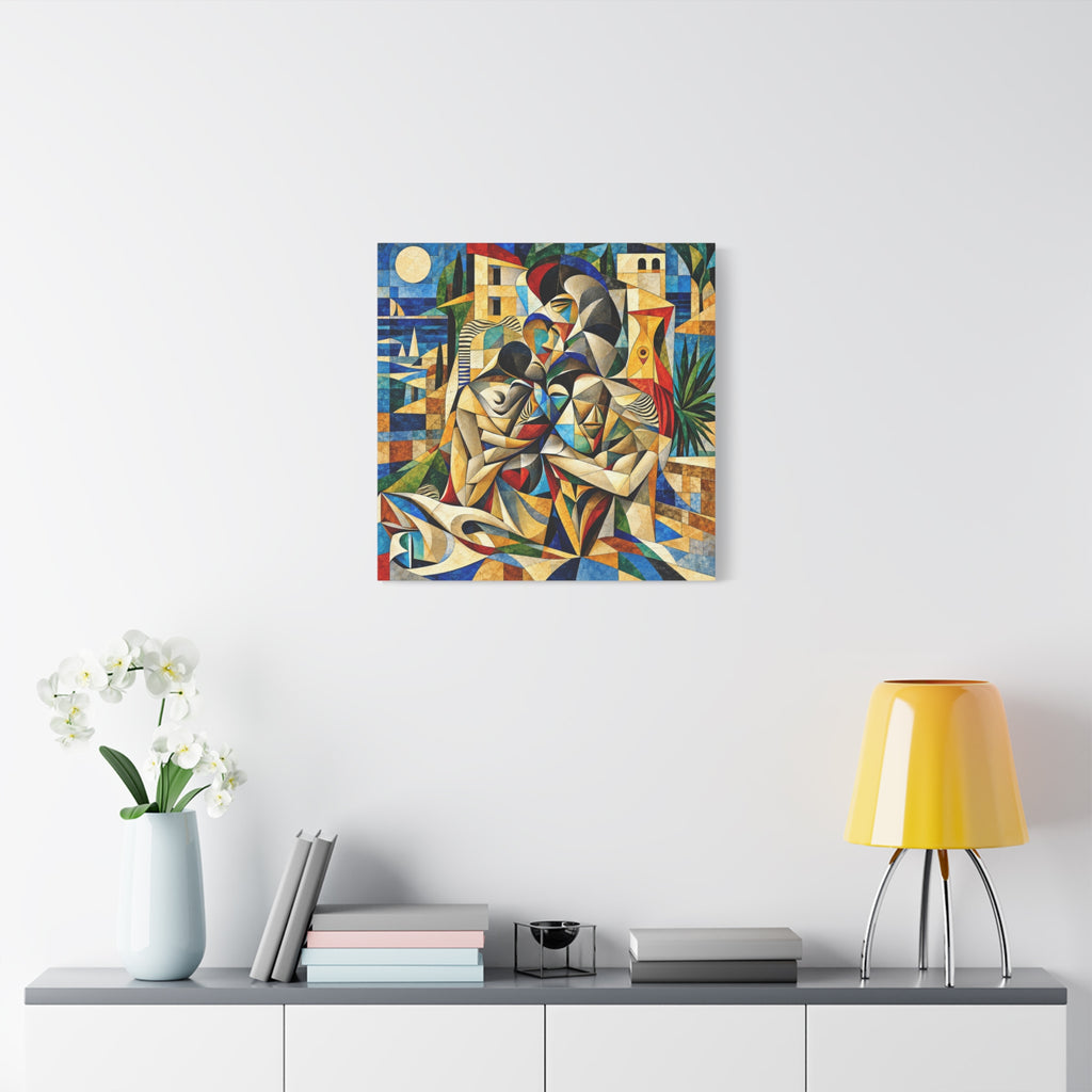 Held Between Tides — Cubist Family & Coastal Fine Art Print