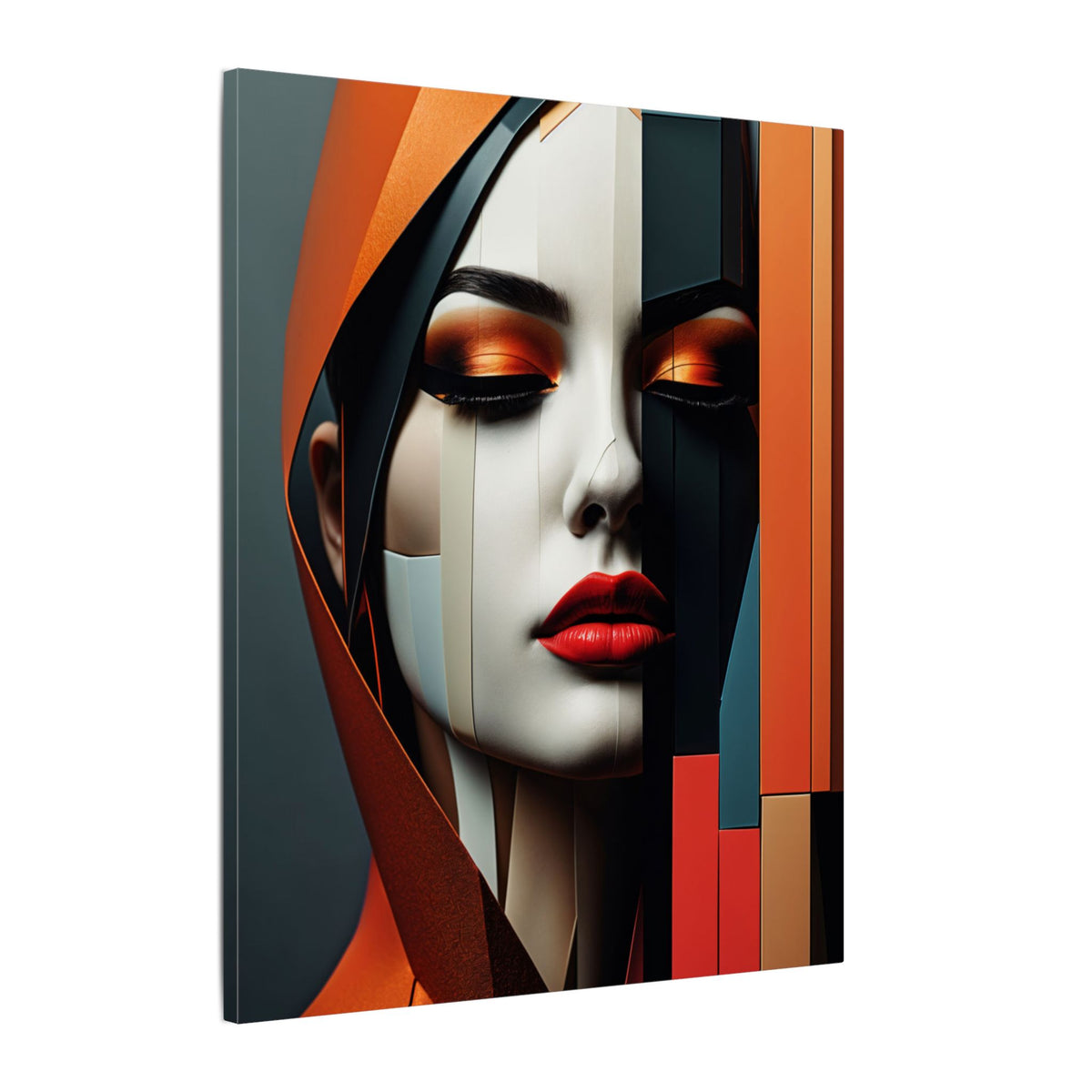 Becoming Art – Geometric Female Portrait Canvas Print