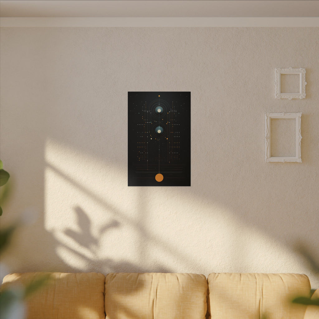 Signal From the Infinite – Black Gold Celestial Geometric Canvas Print