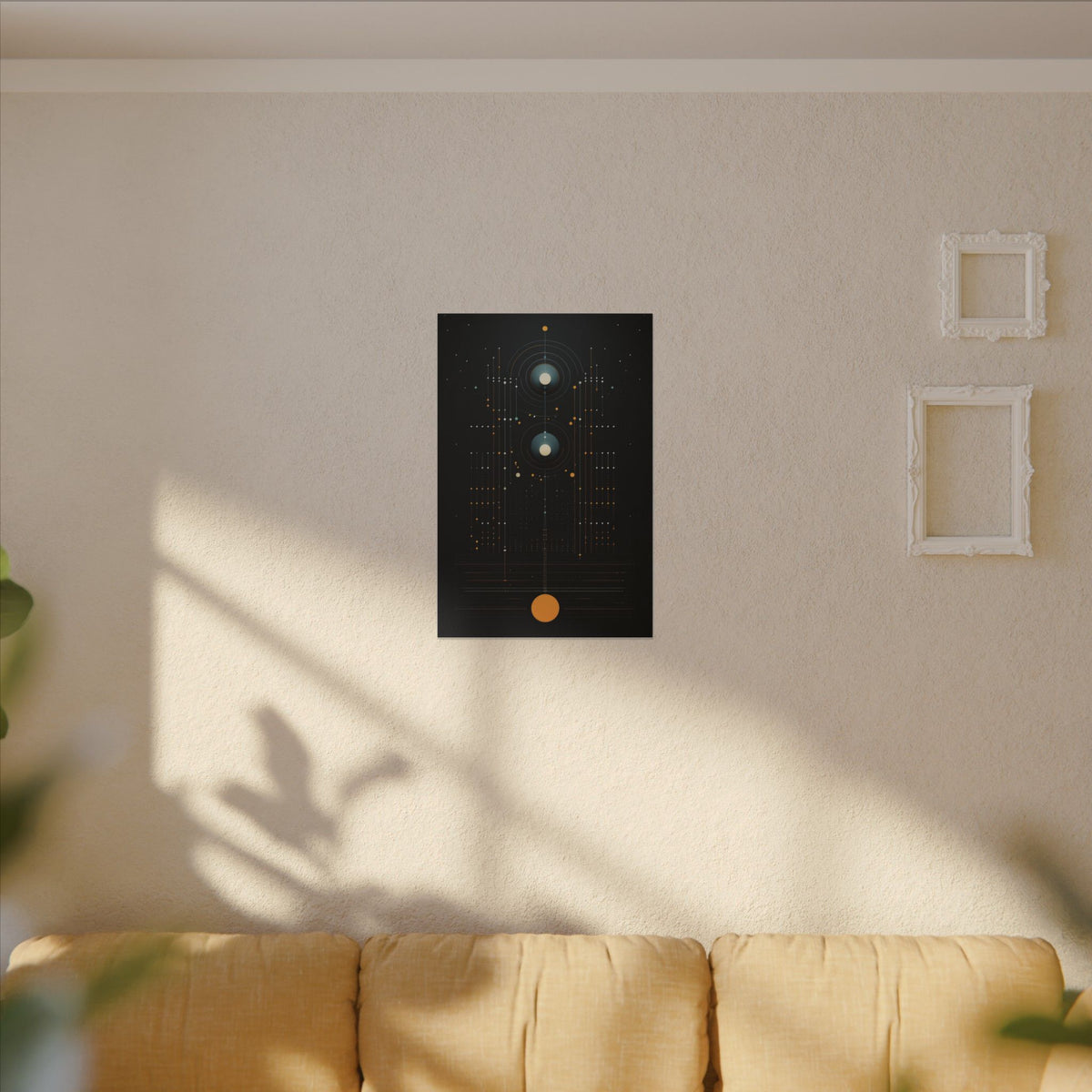 Signal From the Infinite – Black Gold Celestial Geometric Canvas Print