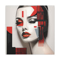 Red Syntax – Geometric Fashion Portrait Canvas Print