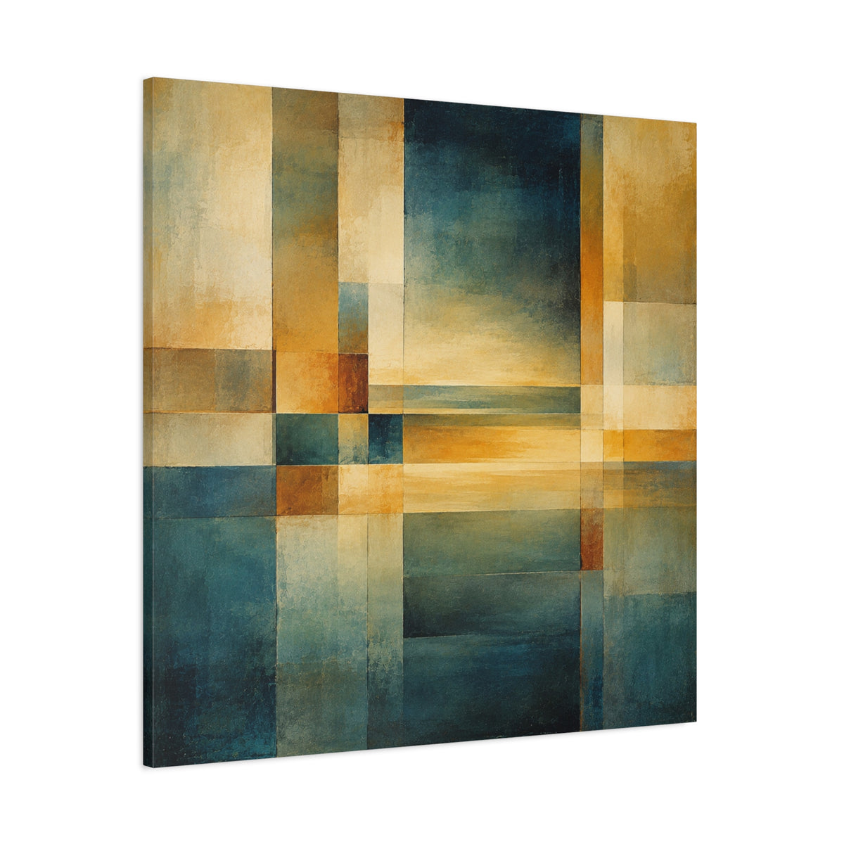 Between Water and Light — Geometric Horizon Abstract Fine Art Print