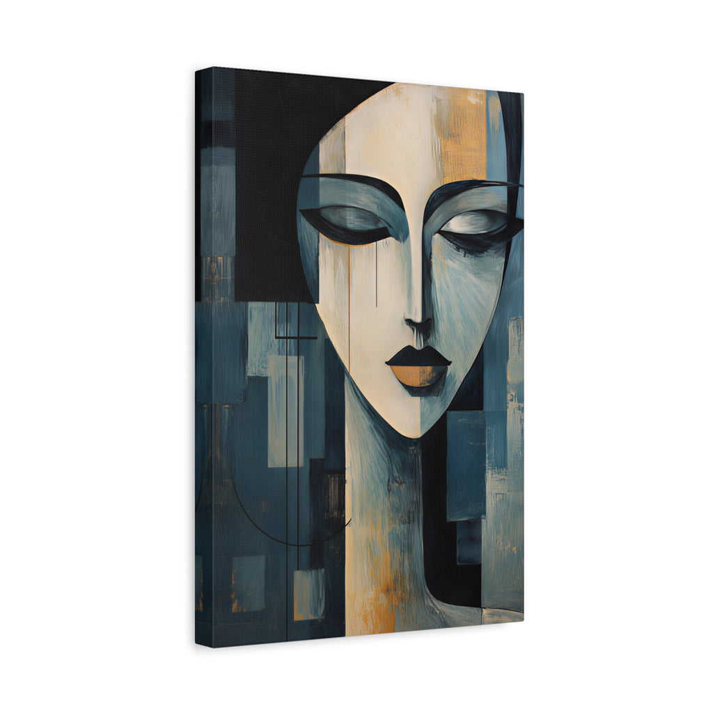 The Quiet Between — Modern Cubist Woman Fine Art Print
