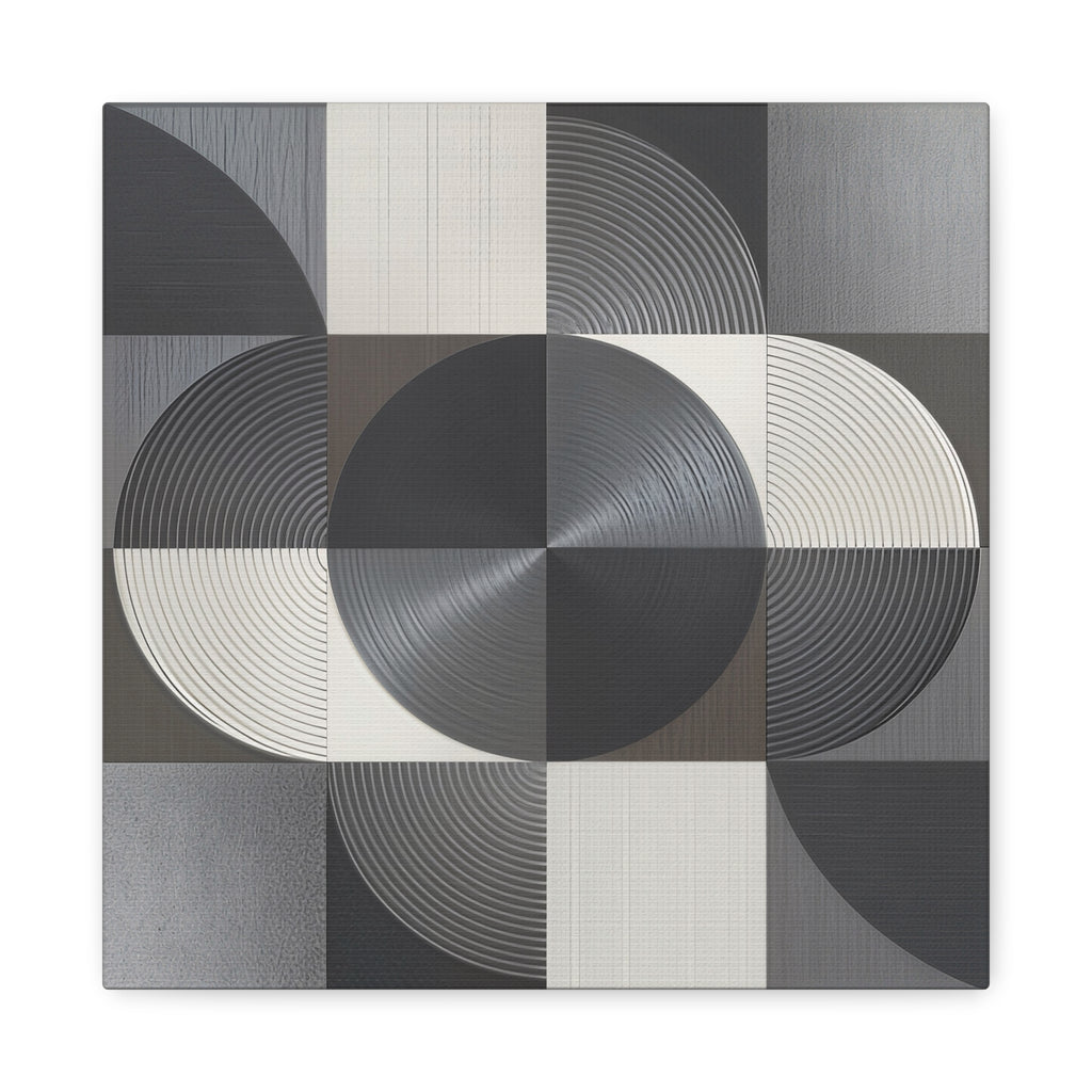 Measured Silence – Monochrome Geometric Circle Canvas Print