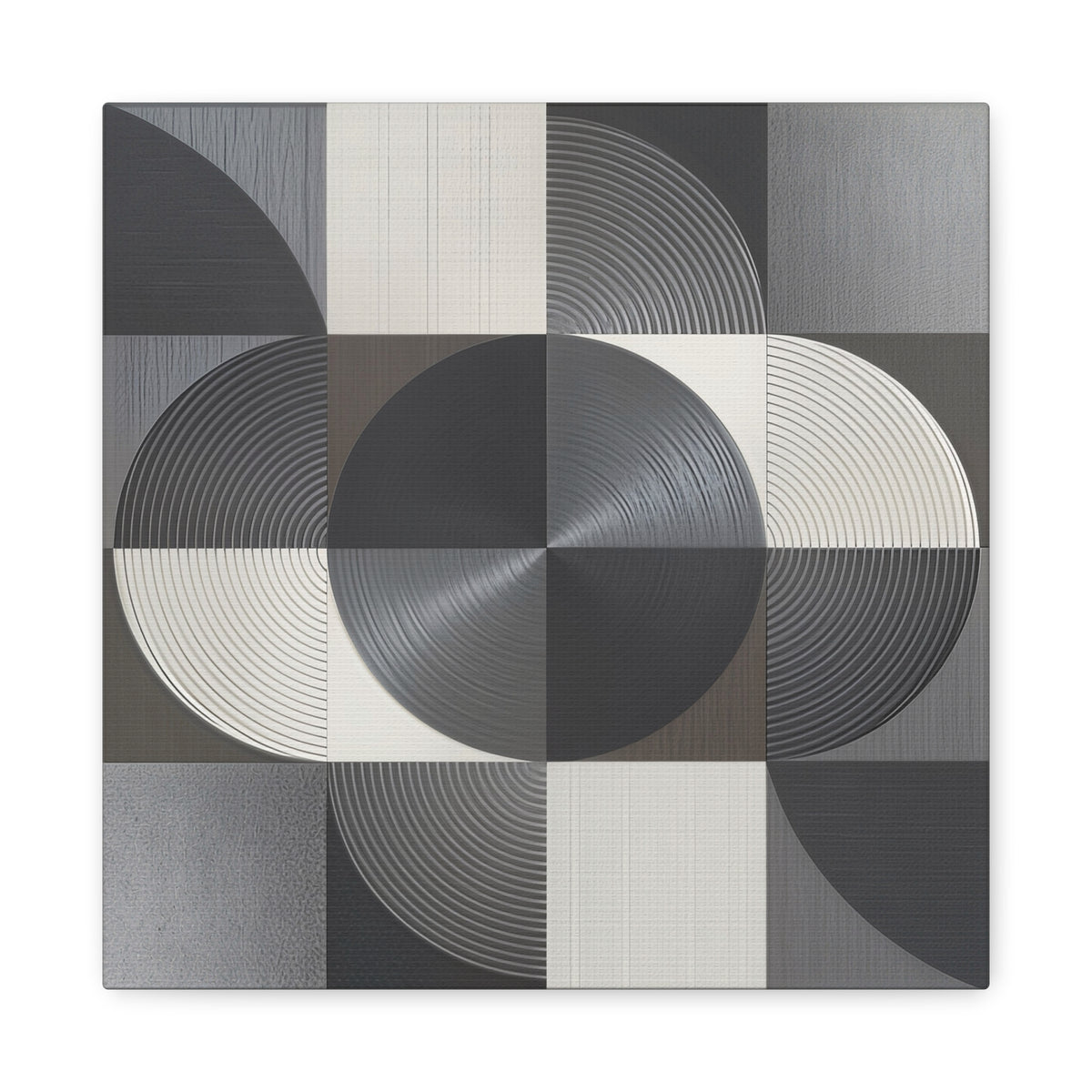 Measured Silence – Monochrome Geometric Circle Canvas Print