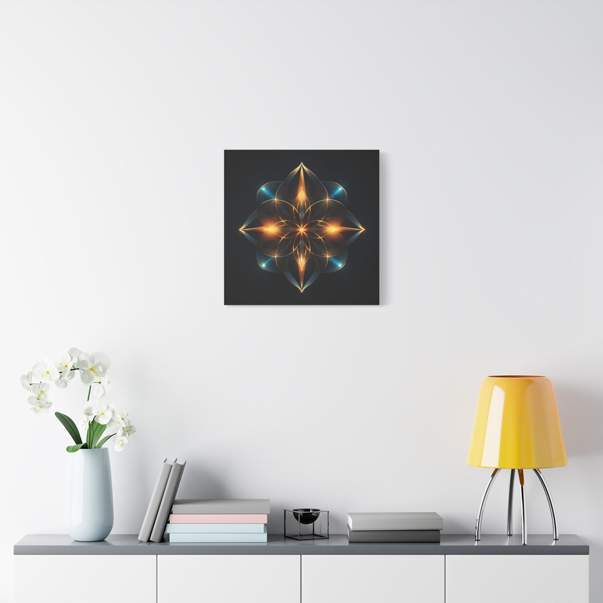Luminous Accord — Futuristic Sacred Geometry Mandala Wall Art