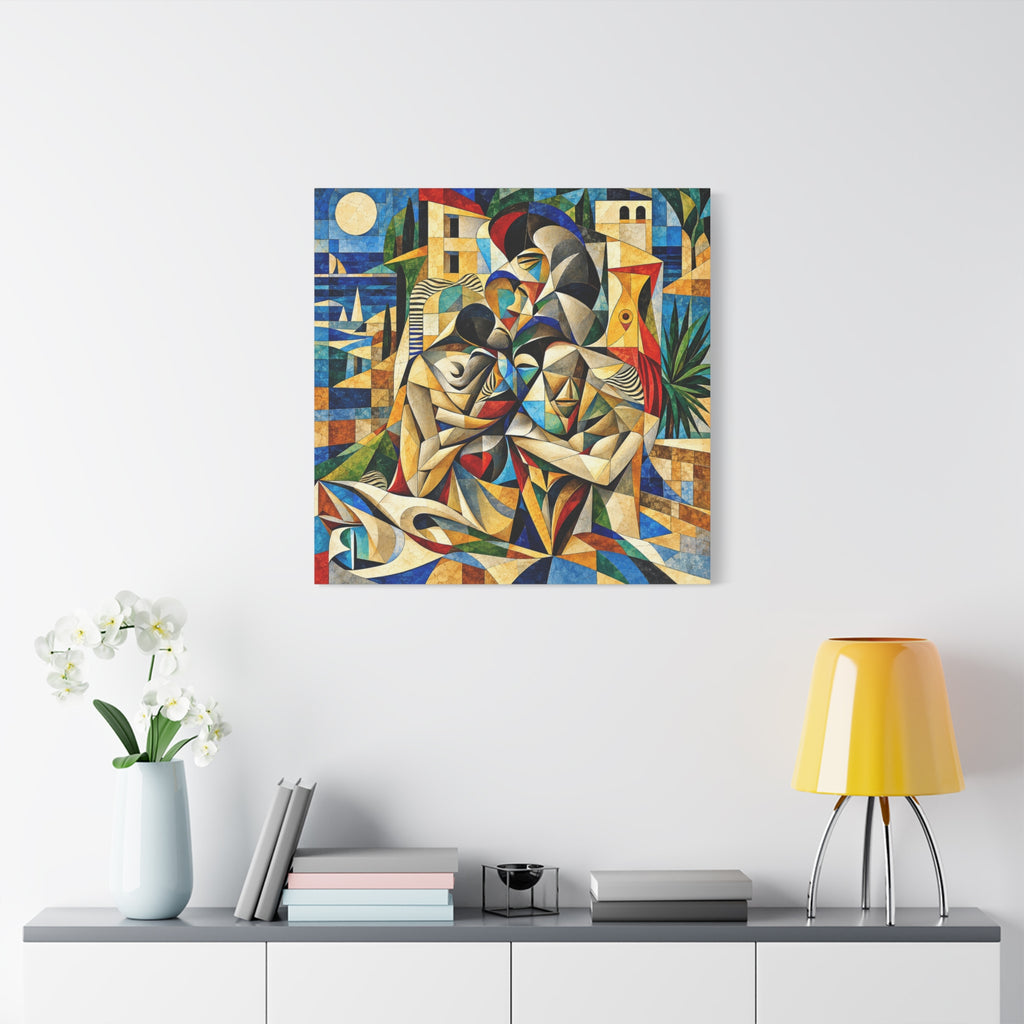 Held Between Tides — Cubist Family & Coastal Fine Art Print