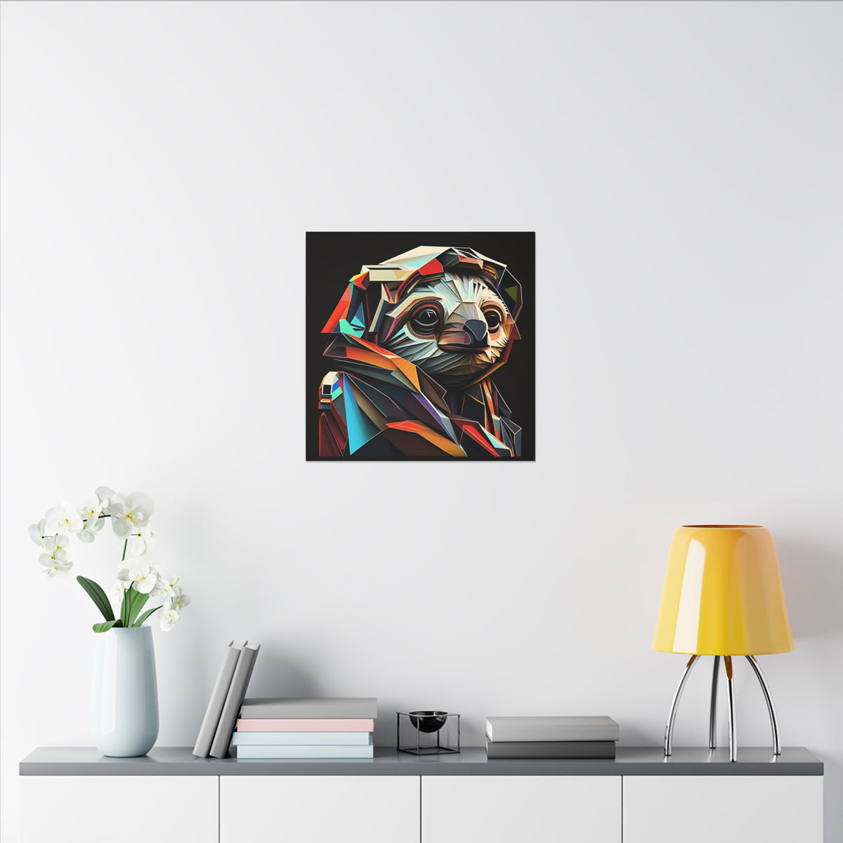 Master of Eventually – Geometric Sloth Portrait Canvas Print