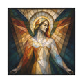 Grace in Light – Geometric Stained Glass Angel Canvas Print