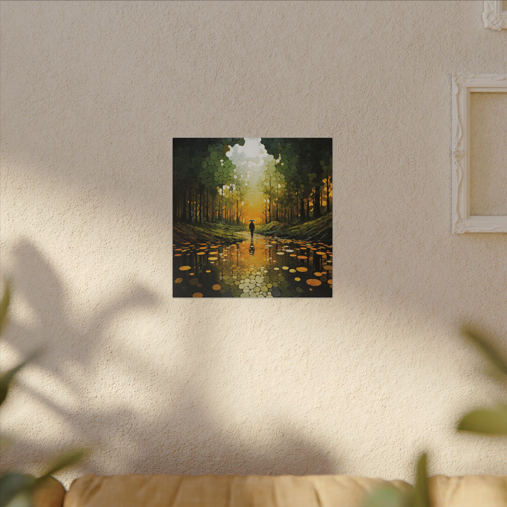 Into the Gold – Abstract Forest Landscape Canvas Print
