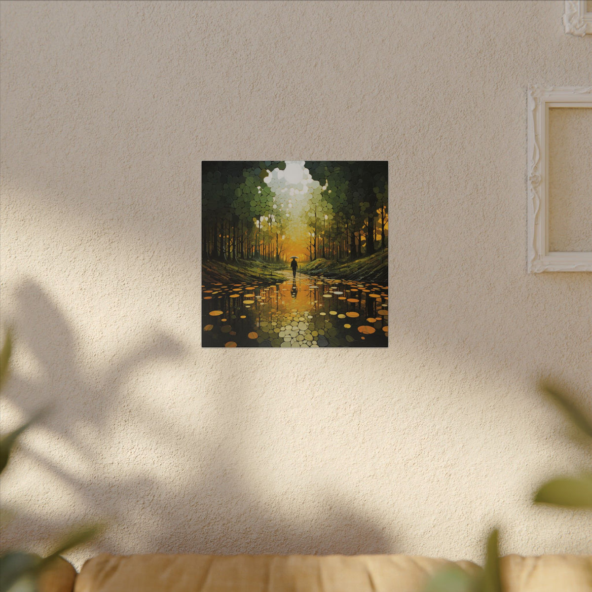 Into the Gold – Abstract Forest Landscape Canvas Print