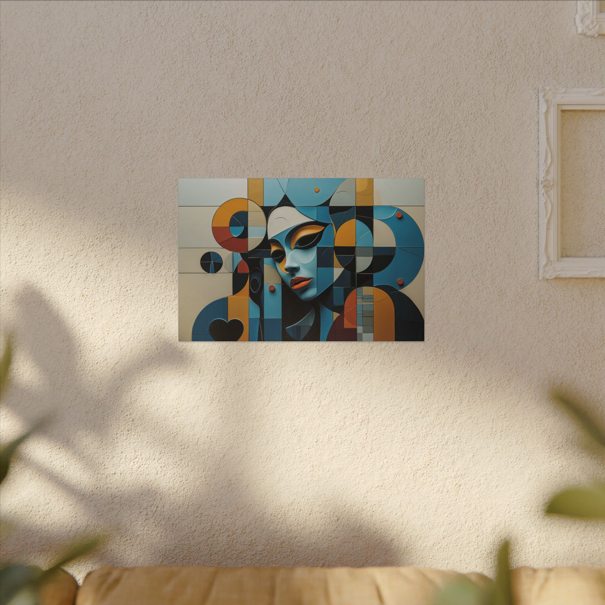 Heart in the Geometry – Geometric Abstract Female Portrait Canvas Print